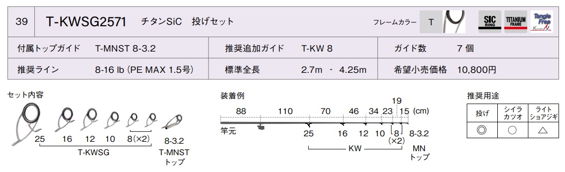 富士工業 T-KWSG2571 チタンガイドセット 検索用 スピンパワー www